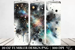 Colorful Black Watercolor Gliterry Texture | 20 Oz Tumbler Product Image 2
