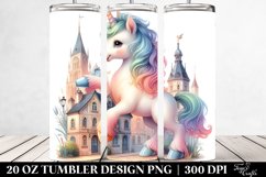 Colorful Baby Unicorn Village Square. 20 Oz Tumbler Design Product Image 2