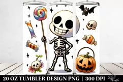 Simple Funny Skeleton Halloween Clipart 20 Oz Tumbler Product Image 2