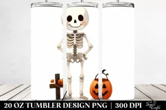 Simple Funny Skeleton Halloween Clipart 20 Oz Tumbler Product Image 2