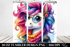 Funny Unicorn Playing Clipart, High-Res 20 Oz Tumbler Product Image 2