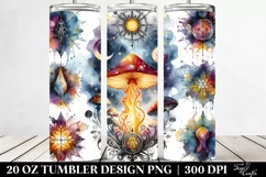 Vibrant Magical Celestial Mushroom 20 Oz Tumbler Product Image 2