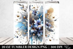 Shiny Watercolor Lobelia. 20 Oz Tumbler Design Product Image 2