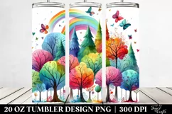 Colorful Watercolor Whimsical Rainbow Trees | 20 oz Tumbler Product Image 2