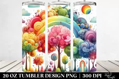 Colorful Flowers, Rainbow Trees | 20 oz Tumbler Product Image 2