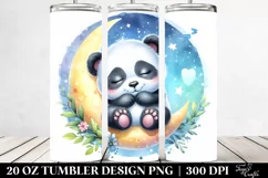 Colorful Baby Panda on Moon | 20 oz Tumbler Product Image 2