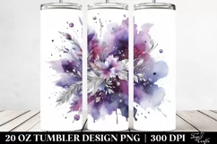 Colorful Purple Watercolor Splash with Silver Foil | 20 oz Product Image 2