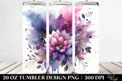 Colorful Purple Watercolor Splash with Silver Foil | 20 oz Product Image 2