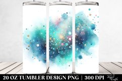 Colorful Cyan Watercolor Particles Texture | 20 Oz Tumbler Product Image 2