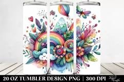 Vibrant Washed Whimsical Clipart, High-Res 20 Oz Tumbler Product Image 2