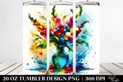 20 Oz Tumbler Sublimation | Colorful Stained Snapdragon | Product Image 2