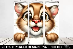 Crazy Funny Cougar Peeking | 20 oz Tumbler Product Image 2