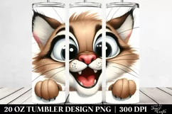 Crazy Funny Cougar Peeking | 20 oz Tumbler Product Image 2
