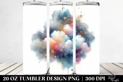 Colorful Watercolor Cloud Glitery | 20 Oz Tumbler Product Image 2