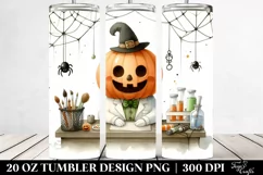 Watercolor Halloween Funny Clipart with Cobweb, 20 Oz Product Image 2
