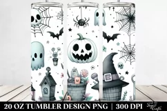 Watercolor Halloween Funny Clipart with Cobweb, 20 Oz Product Image 2