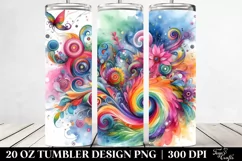 Colorful Watercolor Rainbow Tumbler Product Image 2