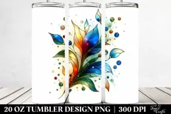 20 Oz Tumbler Sublimation | Colorful Stained Snowdrop | Product Image 2
