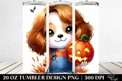 Cute Watercolor Chihuahua with Jack-o-lantern 20 Oz Tumbler Product Image 2
