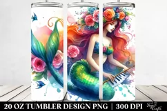 Playing Mermaid Floral | 20 oz Tumbler Product Image 2