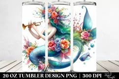 Playing Mermaid Floral | 20 oz Tumbler Product Image 2