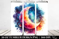 Colorful Watercolor Abstract Moon | 20 Oz Tumbler Product Image 2