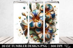 Abstract Wooden Petunia Tumbler | 20 Oz Product Image 2