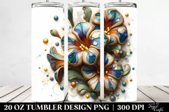 Abstract Wooden Petunia Tumbler | 20 Oz Product Image 2