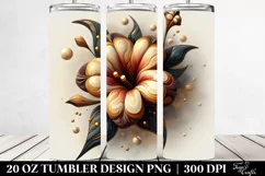 Abstract Wooden Petunia Tumbler | 20 Oz Product Image 2
