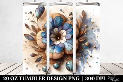 Abstract Wooden Petunia Tumbler | 20 Oz Product Image 2
