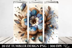 Abstract Wooden Petunia Tumbler | 20 Oz Product Image 2