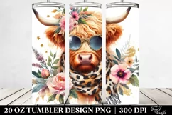 Elegant Highland Cow Foil Tumbler Product Image 2