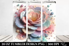 Abstract Pastel Glossy Camellia | 20 oz Tumbler Product Image 2