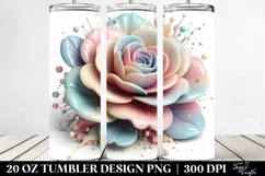 Abstract Pastel Glossy Camellia | 20 oz Tumbler Product Image 2