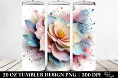 Abstract Pastel Glossy Camellia | 20 oz Tumbler Product Image 2