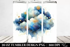 Colorful Blueish Watercolor Cloud | 20 Oz Tumbler Product Image 2