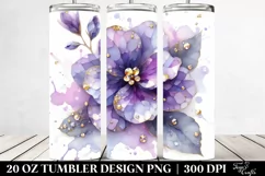 20 Oz Tumbler Sublimation | Watercolor Violet with Diamond Product Image 2