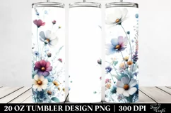 Watercolor Wild Flowers Tumbler Product Image 2