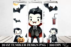 Watercolor Halloween Funny Clipart with Vampire, 20 Oz Product Image 2