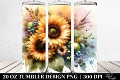 Washed Sunflowers Tumbler Design | 20 oz Tumbler Product Image 2