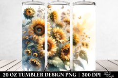 Washed Sunflowers Tumbler Design | 20 oz Tumbler Product Image 2