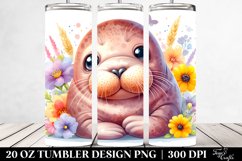 Colorful Baby Walrus Watercolor Tumbler Product Image 2