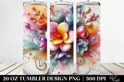 Colorful Freesia On Marble Background | 20 Oz Tumbler Product Image 2