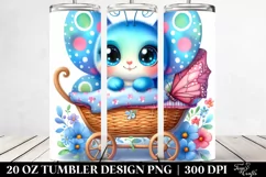 Colorful Watercolor Small Baby Butterfly on Cradle | 20 Oz Product Image 2
