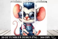Cute Mouse Sitting Happily | 20 oz Tumbler Product Image 2