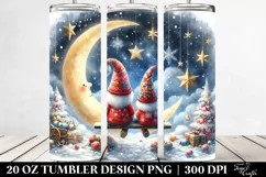 Vibrant Vintage Christmas Gnomes Moon | 20 oz Tumbler Product Image 2