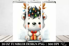 Watercolor Polar Bear with Crazy Haircut, 20 Oz Tumbler Product Image 2