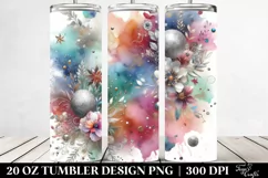 Colorful Watercolor Background With Silver Foil | 20 Oz Product Image 2