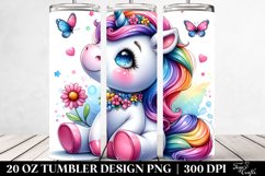 Cute Unicorn Sitting Funny | 20 oz Tumbler Product Image 2