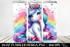 Cute Unicorn Sitting Funny | 20 oz Tumbler Product Image 2